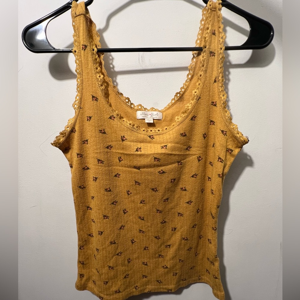 Yellow Floral Ultra Flirt Tanktop